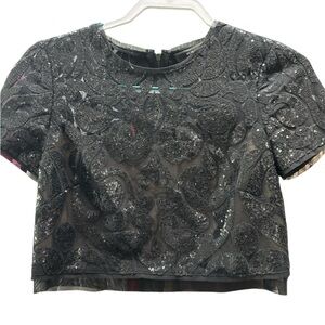 BCBG Laze black sequined crop top AND skirt great condition
